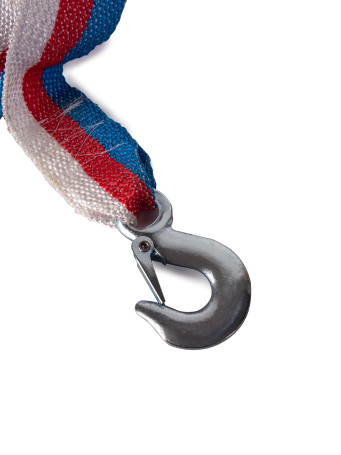 Tow rope 12 t, 5 m - tape with 2 hooks in a zipper case