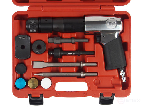 Молоток пневматический 2100уд/мин. с набором зубил 12 предметов JTC