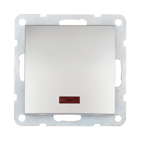 Switch 1-cl., with indicator (circuit 1L) 16 A, 250 B (silver metallic) LK60