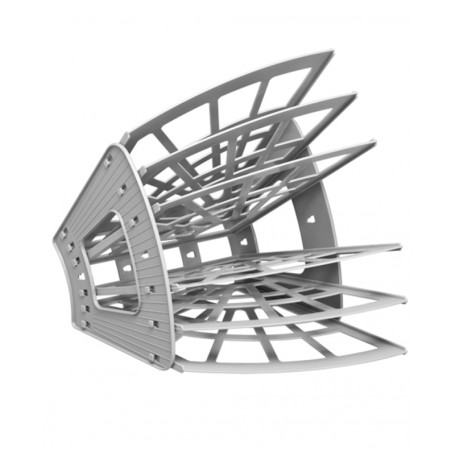 Paper tray fan Stamp "Economy", 6-section, gray