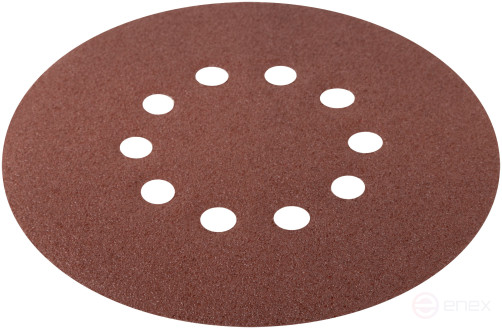 Круги шлифовальные с отверстиями (липучка), алюминий-оксидные, 225 мм, 5 шт. Р 36