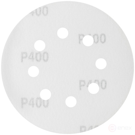 Круги шлифовальные с отверстиями (липучка), алюминий-оксидные, 125 мм, 5 шт. Р 400