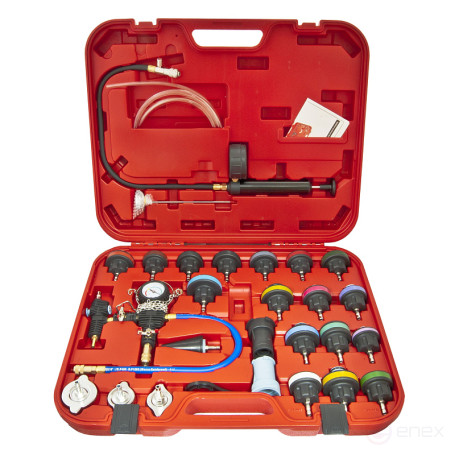 Набор приспособлений ER-86715 для тестирования герметичности систем охлаждения 27пр. (0-2.5bar), в кейсе ЭВРИКА /1