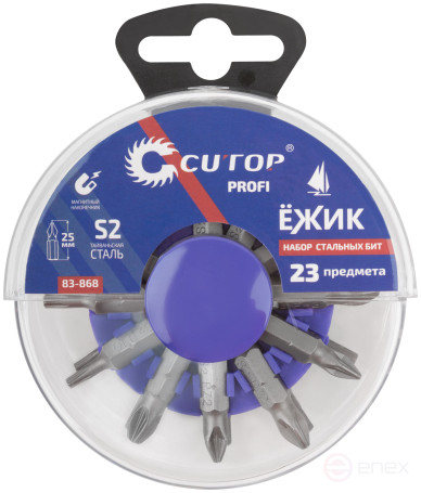 Набор бит в пластиковом боксе "Ёжик", Cutop profi, 23 предмета
