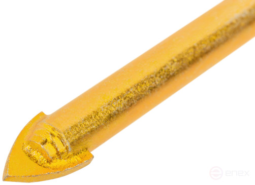 Universal drill bit for tile, glass, granite, concrete, brick, triangular shank, 8x75 mm