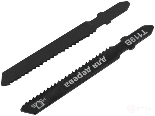 Blades for electric jigsaw, T119B, wood, HCS, 75 mm, 2 pcs.