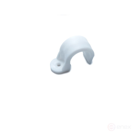 Крепеж-скоба для сантехнических труб для монтажных пистолетов (16 мм, белый, одностороняя, 200 шт/уп)