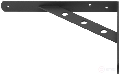 Уголок-кронштейн усиленный черный 250х200 мм