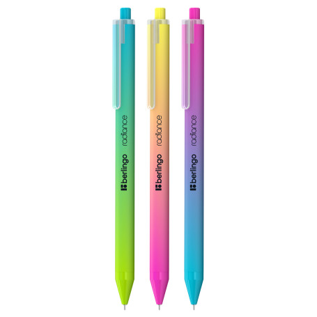Automatic ballpoint pen Berlingo "Radiance" blue, 0.7 mm, assorted case, package with European suspension