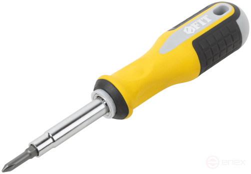 Screwdriver with adjustable stinger "Start", CrV steel, 6-in-1, 115 mm stitch, rubberized handle
