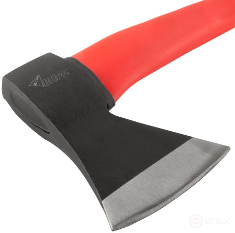 The axe is forged steel, reinforced fiberglass handle 600 gr.