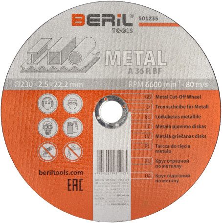 Cutting circle for metal 230x2.5x22.2 BERIL