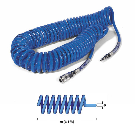 Spiral hose GAV SPR 4 m, D 6.5*10, quick-release