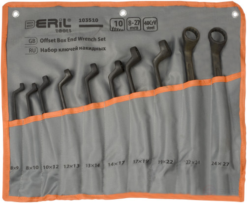 A set of 10-piece folding keys (8-27mm) (in a bag) BERIL