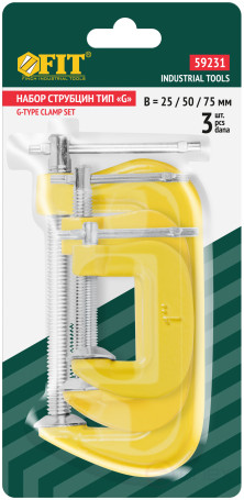 Clamps type "G", set of 3 pcs. 1", 2", 3"