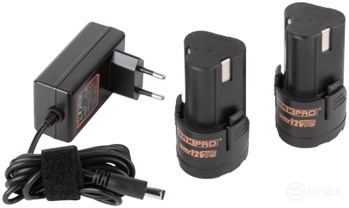 MAX-PRO Дрель-Шуруповерт аккумуляторная 12 В; 0-350/0-1300 об/мин; 10 мм; 26 Нм; 2 батареи (Li-Ion) х1,3 Ач; 17+1; 1 ч.; регулировка оборотов; резинов