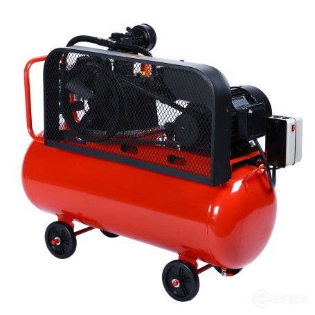 Компрессор пневматический 380В 3.0кВт 8атм. 400л/мин. ресивер-100л поршневой ременной GTE