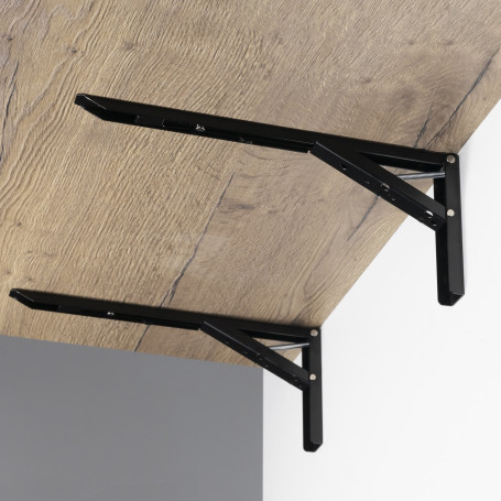 Полкодержатель складной 200*135*30 черный AKS (Модель 2)