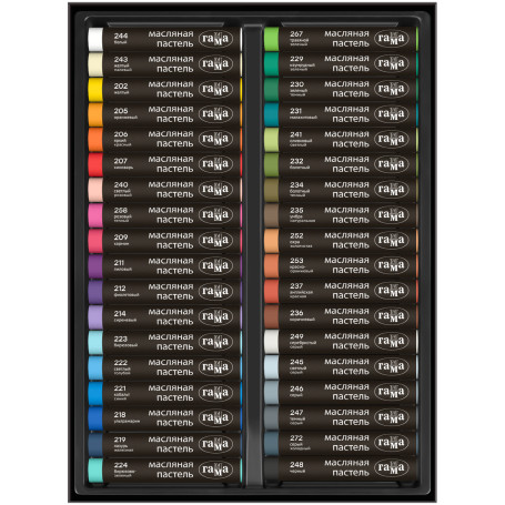 Пастель масляная Гамма, 36 цветов, картон. упаковка