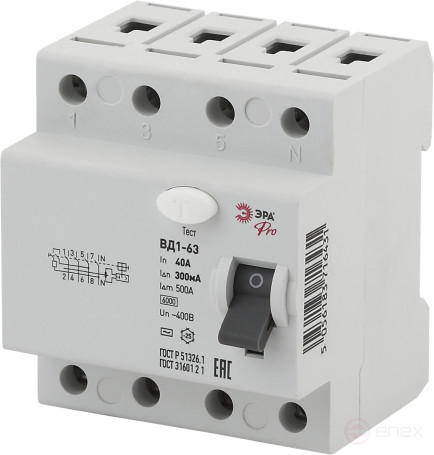 RCD ERA PRO NO-902-68 VD1-63 4P 40A 300mA