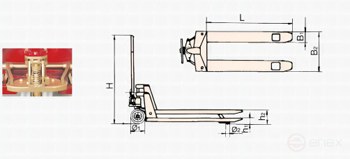 Тележка гидравлическая искробезопасная, сплав BeCu 306-1002, HORTZ