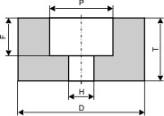 Круг с односторонней выточкой, тип 5, 70-25-20, 25A