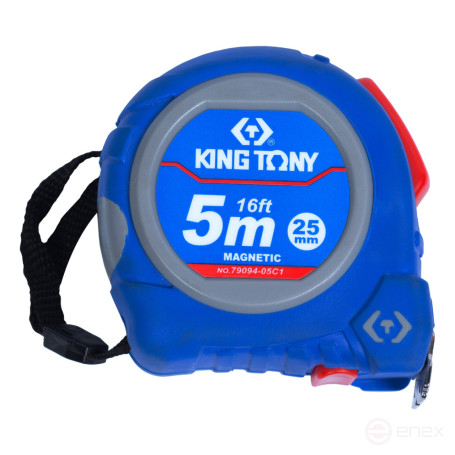 Measuring tape measure 5 m, cloth 25 mm, magnetic hook KING TONY 79094-05C1
