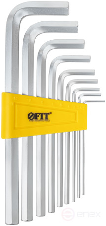 Ключи шестигранные, CrV сталь, 9 шт., 2-12 мм, длинные, в пластиковом держателе