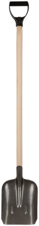 Shovel with rounded edge, D-shaped handle
