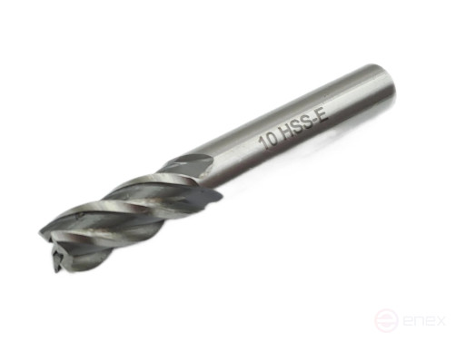 End mill with cylindrical shank f 10x22x72 mm z=4 P6M5K5 TORNERI T020860
