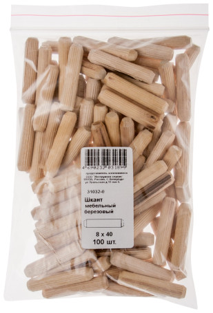 Furniture sheet 8 x 40 birch (packing 100 pcs)