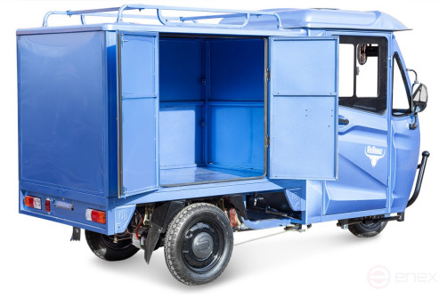 Грузовой электротрицикл Rutrike КАРГО Кабина Дуал, серый