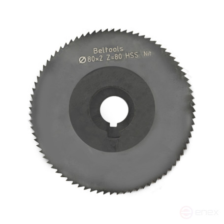 Cutting mill 80x2x22 Z=80 type 1 with hub and shaft HSS Nit GOST 2679-93 Beltools