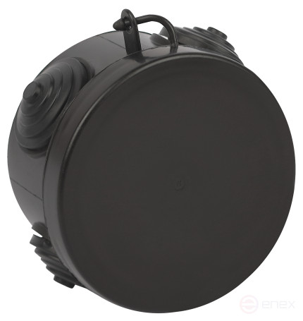 Распаячная коробка ЭРА KOR-65-40-4g-B открытой установки черная 65х40мм с гермовводами 4 вх. IP54