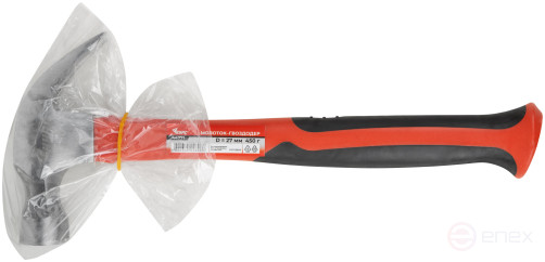 Молоток-гвоздодер, фиберглассовая усиленная ручка 27 мм, 450 гр.