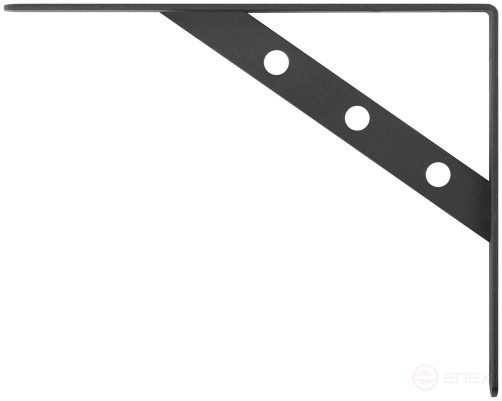 Уголок-кронштейн усиленный черный 250х200 мм