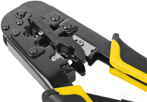 Кримпер для обжима разъемов RJ11, RJ12, RJ45, пластиковые прорезиненные ручки, 190 мм