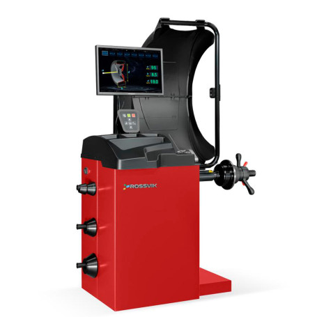 Balancing machine ROSSVIK VT-63, 220V (LCD, laser, electric ruler, ultrasonic) RAL3020 RED