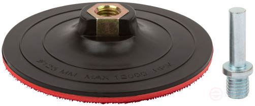 Grinding disc with Velcro, M14 nut + drill adapter, 125x3 mm