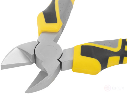 Smart side cutters, tricolor rubberized handles, 190 mm nickel coating