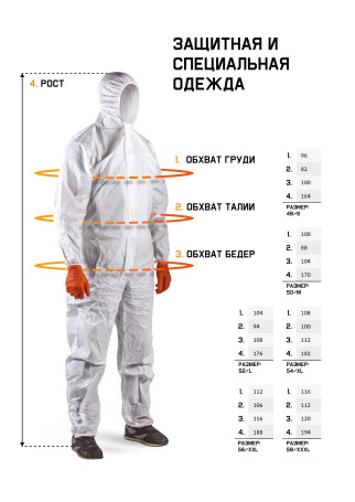 Reusable painting jumpsuit Jeta Safety JPC75g, size M, gray, - 1 pc.