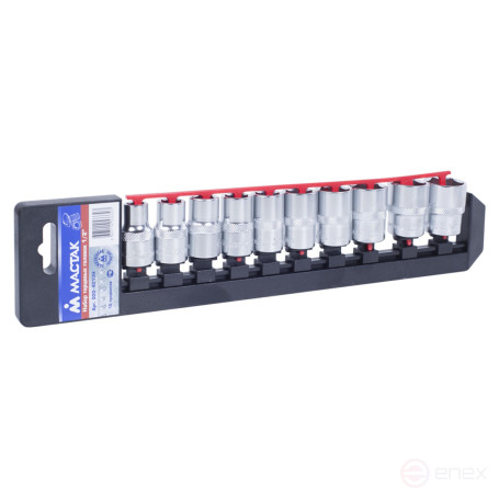 1/2" socket set, 10-24 mm, 10 pieces MASTER 000-4010H