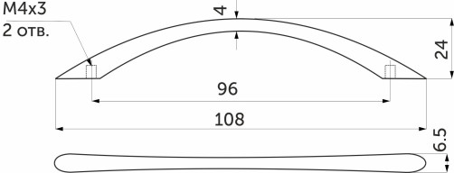 Handle meb. bracket met. UP82 96 chrome ACS