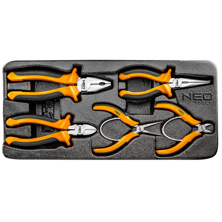 A set of hinge-lip tools, 5 pcs. in a bed