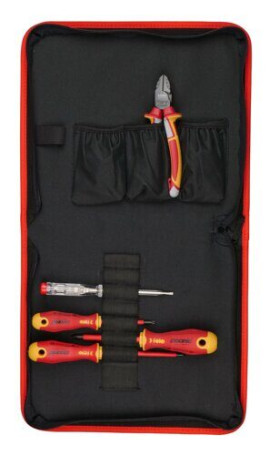 Felo Screwdriver set Ergonic SL, PH, PZ (+/-), screwdriver network tester and dielectric side cutters 160 mm in a bag 41390504