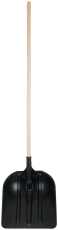 Plastic snow shovel, wooden handle 400x470x1600 mm