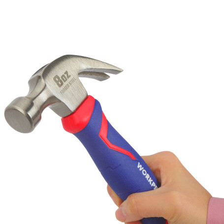 Carpentry Hammer with fiberglass Handle 225g Short WP241008 WORKPRO