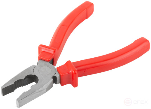 Light combination pliers, plastic handles, 160 mm polished steel