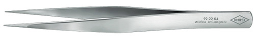 Precision gripping tweezers, pointed smooth sponges, L-155 mm, CrNi stainless steel, anti-magnetic