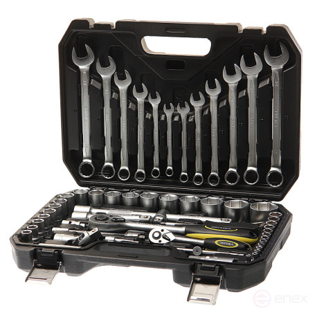 Набор инструмента ER-80061 1/4"&1/2"DR 6-гранный 61 предмет ЭВРИКА 1/3